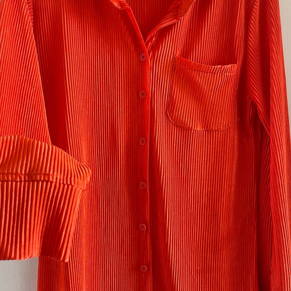 Bright orange ribbed dress